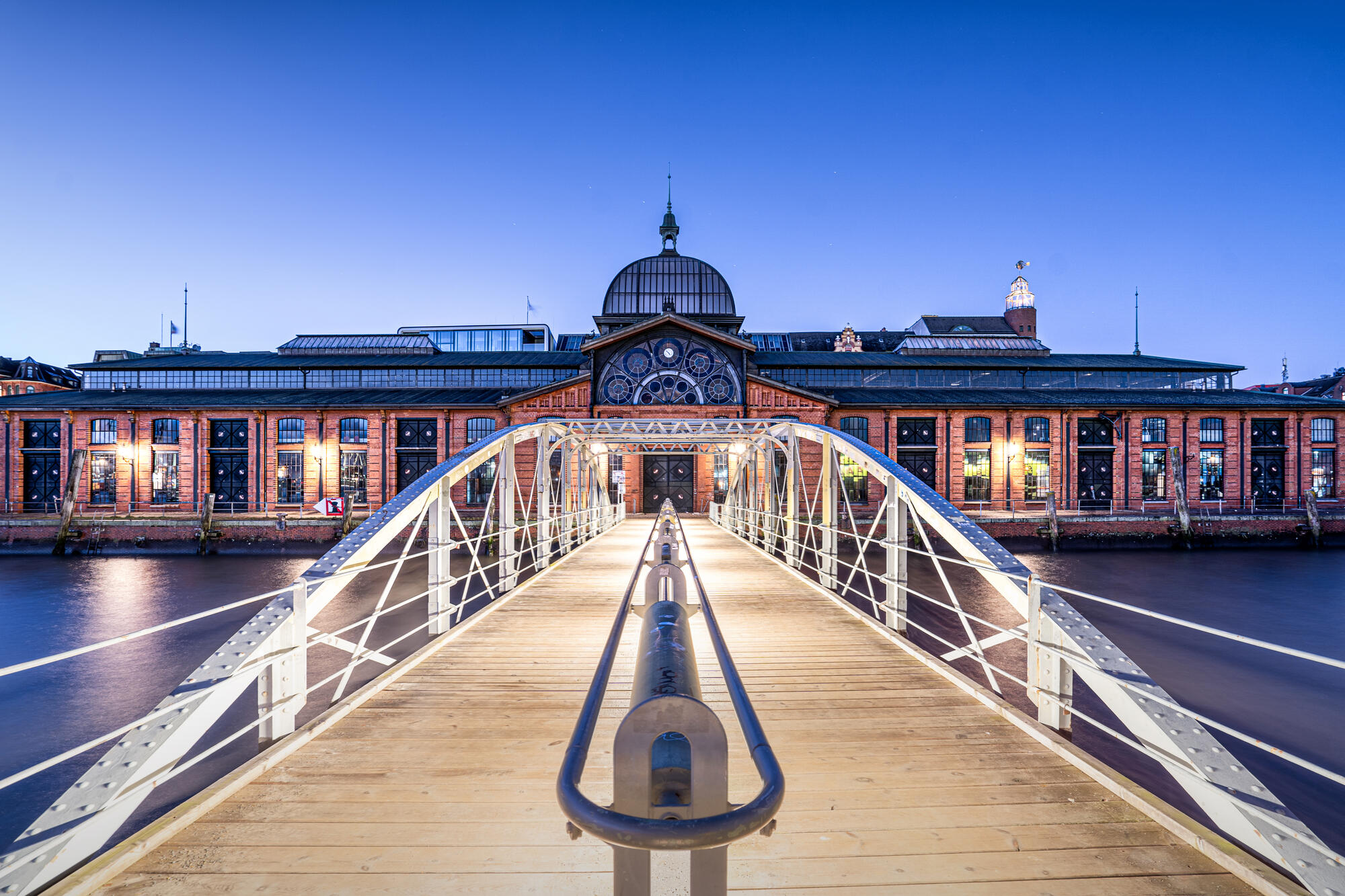 Fischauktionshalle Altona vom Steg aus.